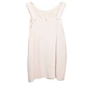Dan Buchman White Sleeveless Dress with Button Shoulder Straps Size 10
